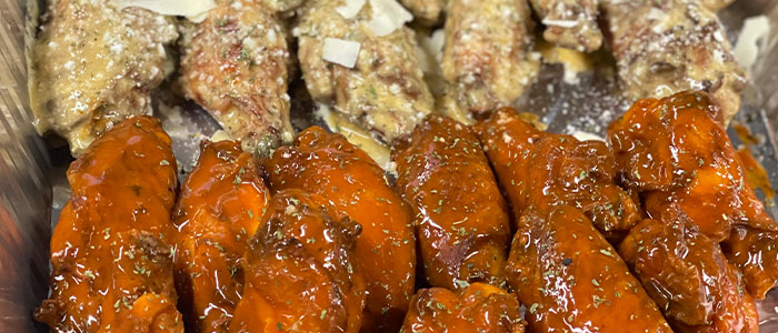 Catering chicken wings by Nick's Place in Massachusetts and New Hampshire.