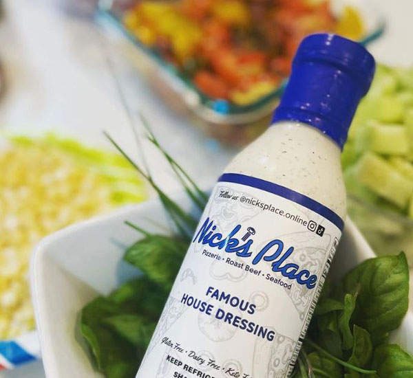 Nick's Place famous house dressing available for purchase in stores and online.