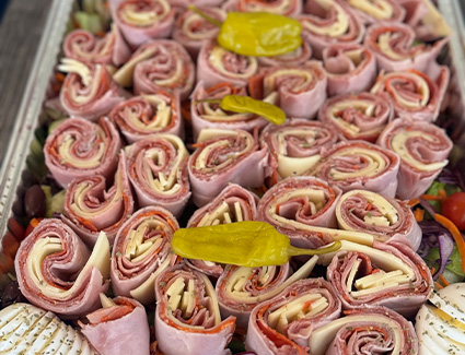 Deli Roll-Ups from Nick's Place in New Hampshire, providing the best holiday catering on the Northshore